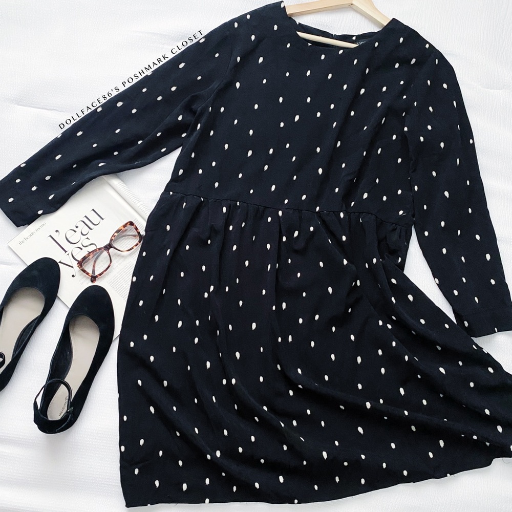 Black & White Long Sleeve Oversized Dress